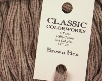 BROWN HEN Classic Colorworks hand-dyed embroidery floss cross stitch thread at cottageneedle.com