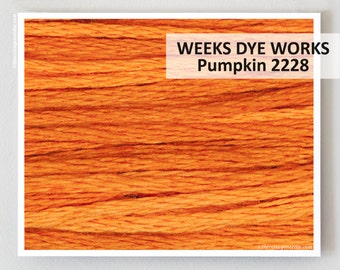 PUMPKIN 2228 Weeks Dye Works WDW hand-dyed embroidery floss cross stitch thread at thecottageneedle.com