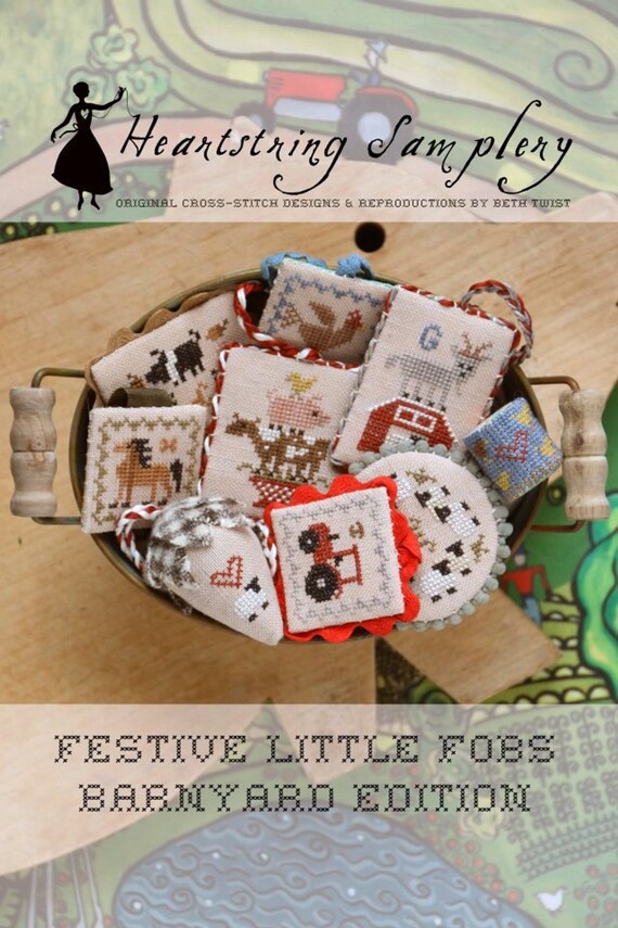 HEARTSTRING SAMPLERY Barnyard Festive Little Fobs Series | Etsy