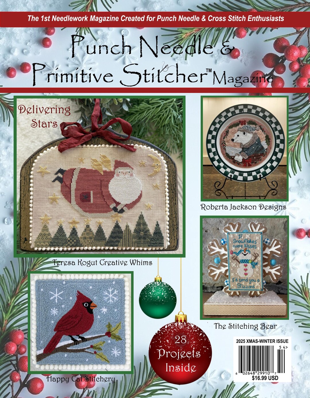 Needle Stitcher Punch Needle & Primitive Stitcher 2025 Christmas Winter Mega Issue ...