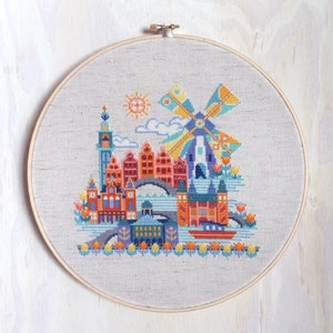 SATSUMA STREET Pretty Little Amsterdam counted cross stitch patterns at thecottageneedle.com image 4