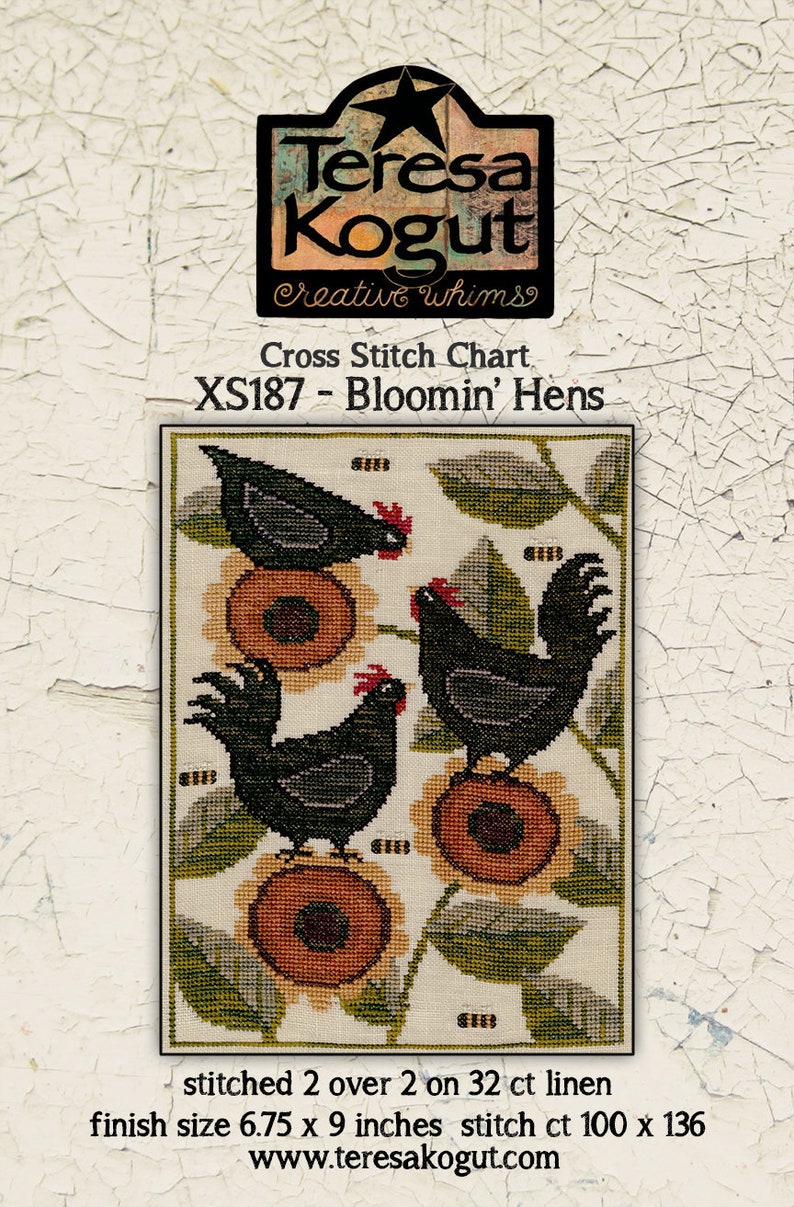 TERESA KOGuT Bloomin' Hens counted cross stitch patterns | Etsy