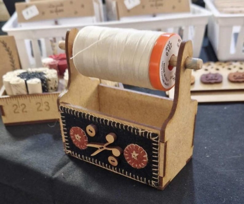 LES SECRETS De MARIE My Little Basket Thread Spool Holder Unfinished ...