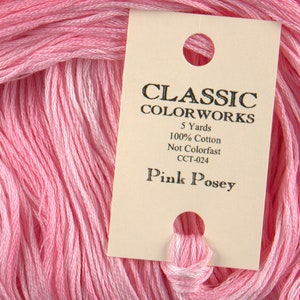 PINK POSEY Classic Colorworks hand-dyed embroidery floss cross stitch thread at cottageneedle.com