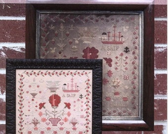 HEARTSTRING SAMPLERY Ship for Mary counted cross stitch patterns at thecottageneedle.com