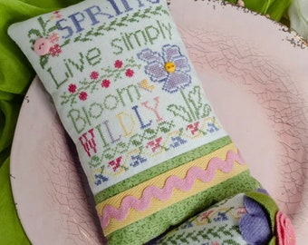 New! ERICA MICHAELS Bloom Wildly counted cross stitch patterns at thecottageneedle.com