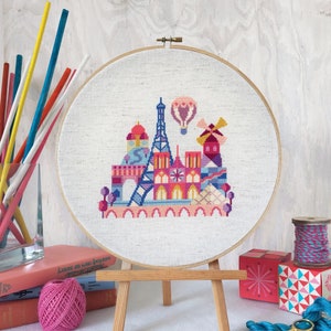 SATSUMA STREET Pretty Little Paris counted cross stitch patterns at thecottageneedle.com