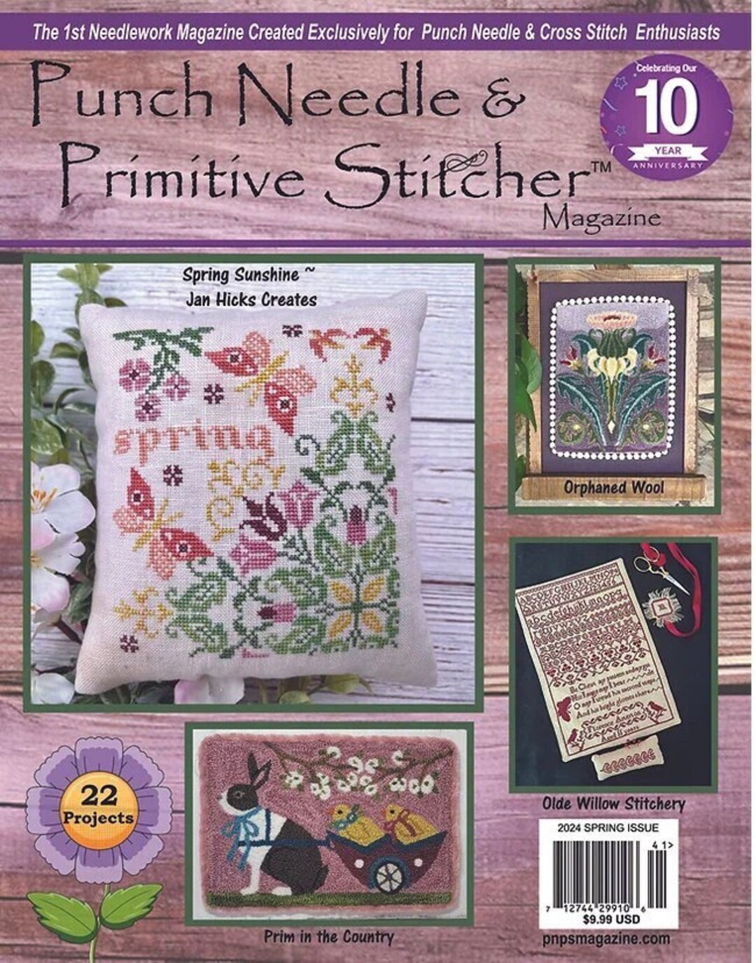 New Punch Needle & Primitive Stitcher Spring 2024 Issue Magazine Cross