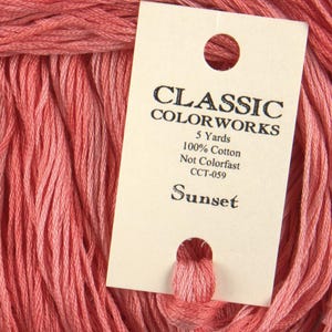 SUNSET Classic Colorworks hand-dyed embroidery floss cross stitch thread at cottageneedle.com