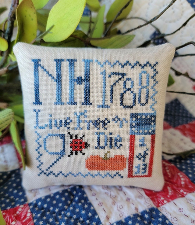 THREAD MILK New Hampshire #18 Statehood Splendor Series counted cross stitch patterns at cottageneedle.com