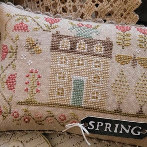WITH THY NEEDLE Seasons of the Heart Spring Into Summer Fall Into Winter All 4  counted cross stitch patterns