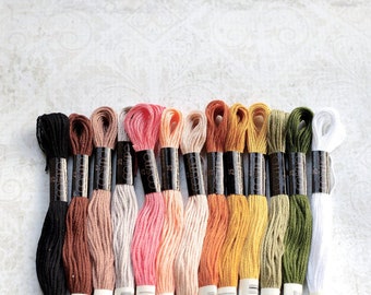 Pick Color COSMO LECIEN Nos. 484A-575 hand embroidery floss at thecottageneedle.com Japan quilting crayon tinting