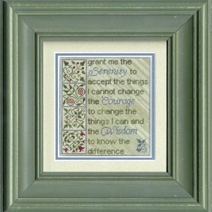 ERICA MICHAeLS Serenity prayer counted cross stitch patterns at thecottageneedle.com recovery Reinhold Niebuhr