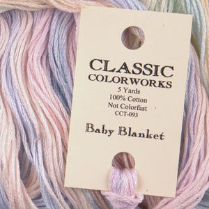 BABY BLANKET Classic Colorworks 6-strand embroidery floss hand-dyed overdyed thread cross stitch at cottageneedle.com