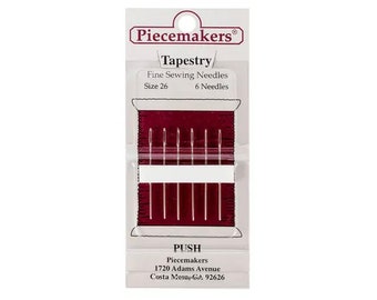 Pick Size PIECEMAKERS 6-pack Tapestry Needles Size 26 28 counted cross stitch needle at thecottageneedle.com