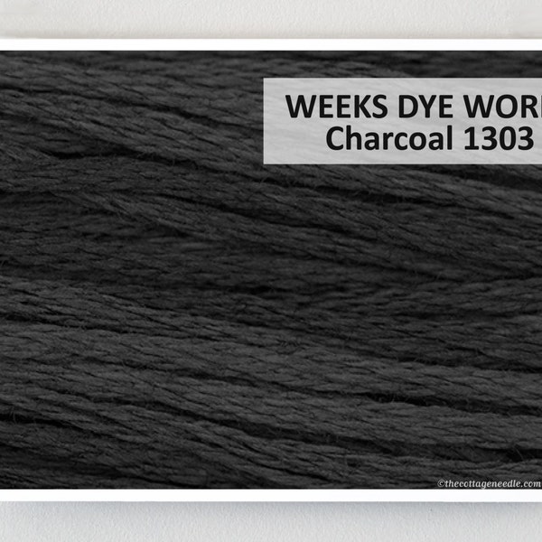 CHARCOAL 1303 Weeks Dye Works WDW hand-dyed embroidery floss cross stitch thread at thecottageneedle.com