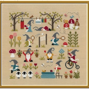 New! JARDIN PRIVÉ Les Olympiades des Gnomes counted cross stitch patterns at thecottageneedle.com