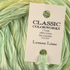 LEMON LIME Stickgarn Kreuzstich Stickgarn von Colorworks mit handgefärbtem Garn von Cottageneedle.com