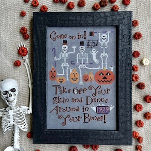 KATHY BARRICK Come On In counted cross stitch patterns at cottageneedle.com sampler Halloween October 31