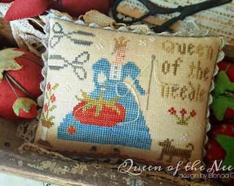 WITH THY NEEDLE Queen of the Needle counted cross stitch patterns at thecottageneedle.com Mother's Day mom