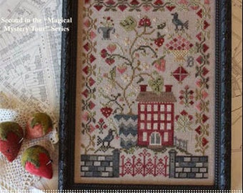 BLACKBIRD DESIGNS Strawberry Fields counted cross stitch patterns Magical Mystery Tour #2 Beatles thecottageneedle.com