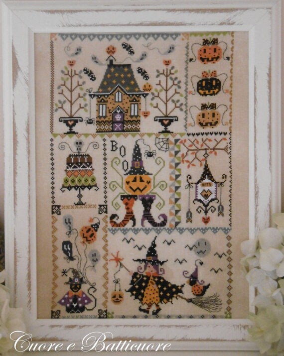 Halloween in Quilt 10/% Off Cuore e Batticuore Counted X-stitch Chart