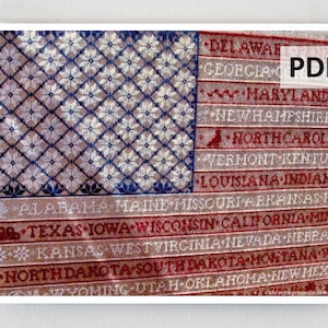 PDF DOWNLOAD One Nation Sampler digital counted cross stitch patterns by Bygone Stitches at thecottageneedle.com 4th of July patriotic USA