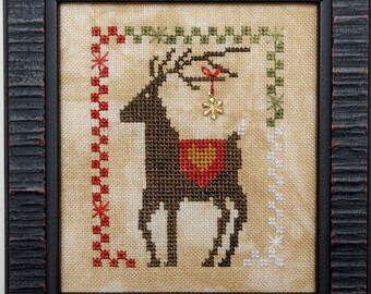 HEART iN HAND Dazzlin' Dear with embellishments counted cross stitch patterns at thecottageneedle.com