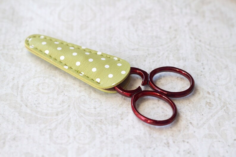 Pick One Polka Dot Scissor Sheath Case Holder Protector 5 Colors 2 Sizes Available Inazuma Japan cisaux de broderie image 4