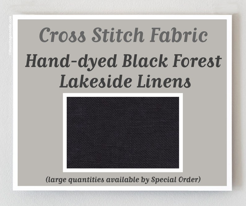 BLACK FOREST 28Z 32Z ct. double-hand-dyed Linen cross stitch fabric Belfast Edinburgh count Lakeside Linens hand embroidery image 1