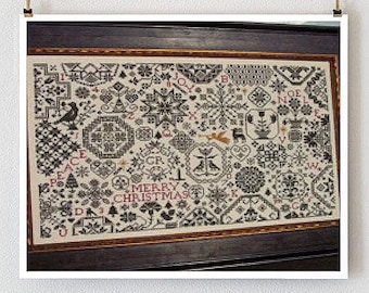 PDF DOWNLOAD Christmas Quaker digitale getelde kruissteekpatronen van Bygone Stitches op cottageneedle.com