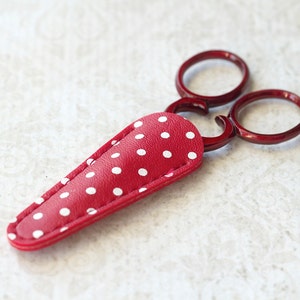 Pick One Polka Dot Scissor Sheath Case Holder Protector 5 Colors 2 Sizes Available Inazuma Japan cisaux de broderie image 2