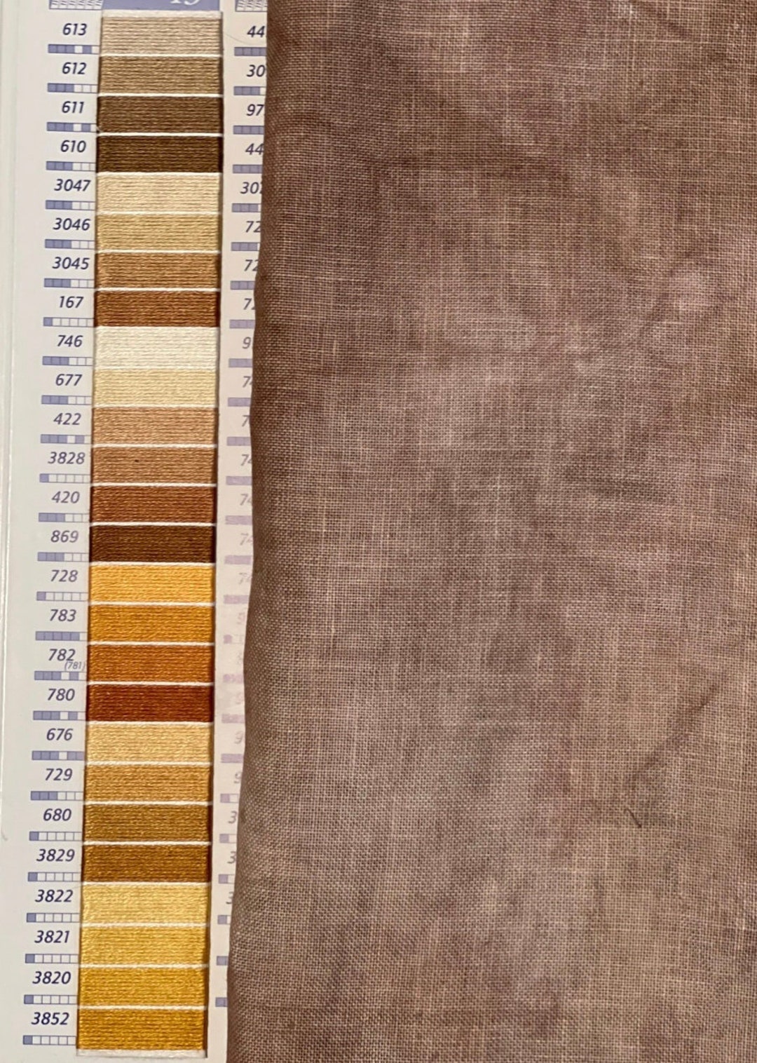 MERMAID'S FIREWOOD 36Z Ct. Linen Counted Cross Stitch Fabric Handdyed
