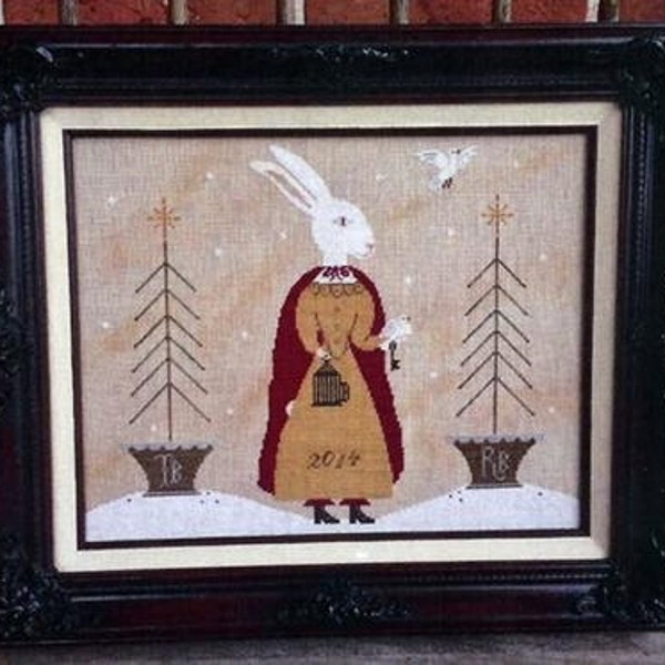 SCATTERED SEED SAMPLERS Lady Rachel Ruth counted cross stitch patterns at thecottageneedle.com bunny rabbit