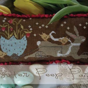 COM TUA AGULHA Desfile de Páscoa Peep Padrões de ponto cruz contados com fio dental opcional em cottageneedle.com amostrador de ovos populares