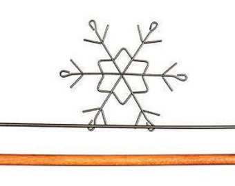 12" Snowflake Wire and Wood Cross Stitch Quilt Hanger Metal & Dowel at thecottageneedle.com