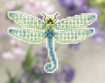 MILL HILL Kit Dragonfly counted cross stitch pattern includes threads beads at cottageneedle.com Spring Bouquet Easter Spring