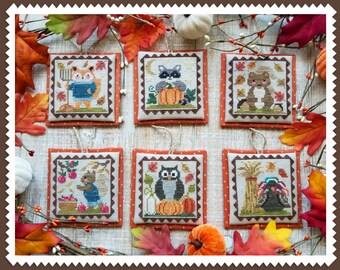 New! PDF DOWNLOaD Autumn Littles digital counted cross stitch patterns Waxing Moon Designs at thecottageneedle.com