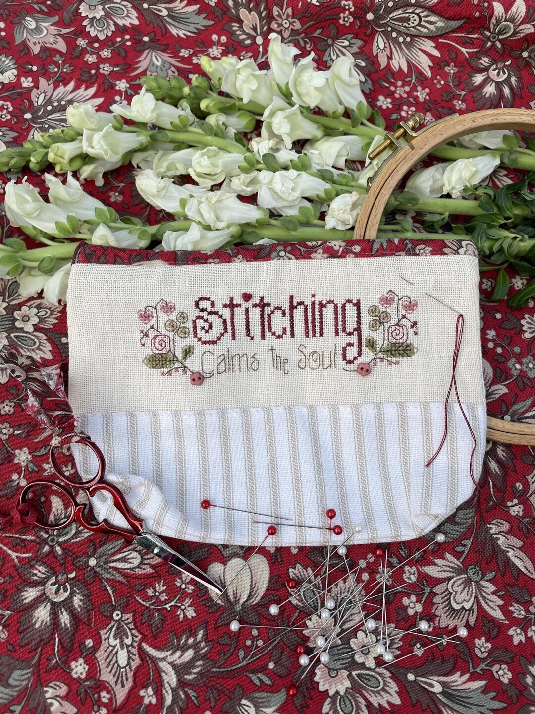 SHEPHERD'S BUSH Stitching Calms the Soul Bag Counted Cross Stitch Kit