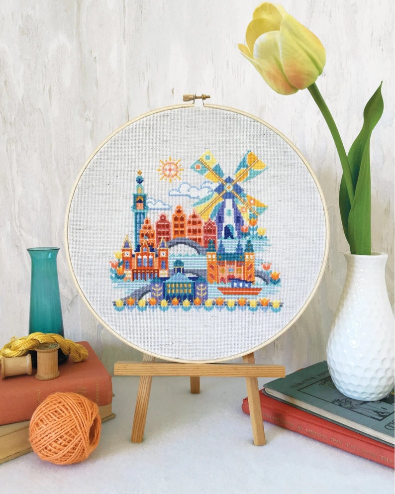 SATSUMA STREET Pretty Little Amsterdam counted cross stitch patterns at thecottageneedle.com image 1