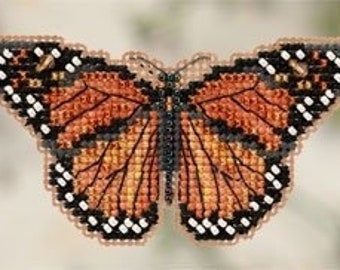 MILL HILL Kit Monarch Butterfly counted cross stitch pattern includes threads beads at thecottageneedle.com Easter Spring