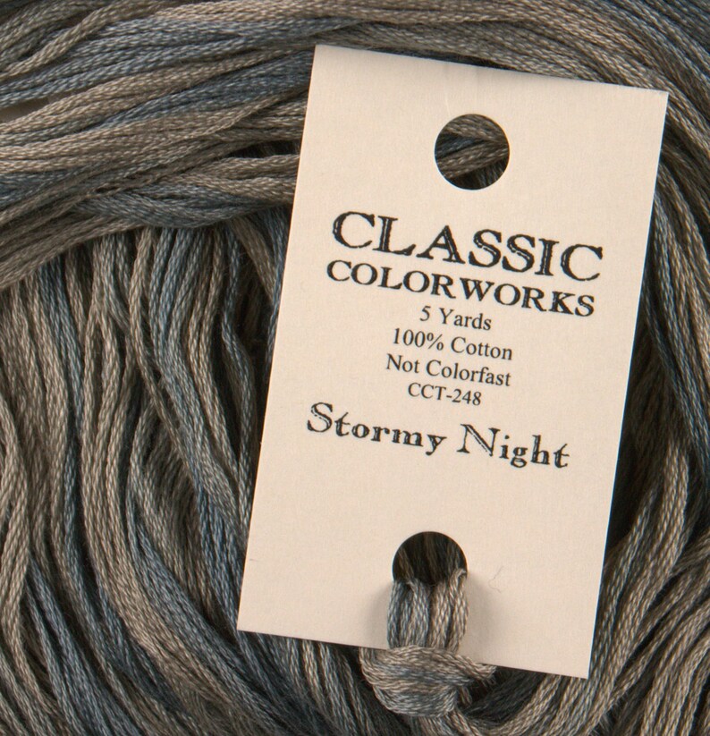 STORMY NIGHT Classic Colorworks hand-dyed embroidery floss cross stitch floss at thecottageneedle.com image 1