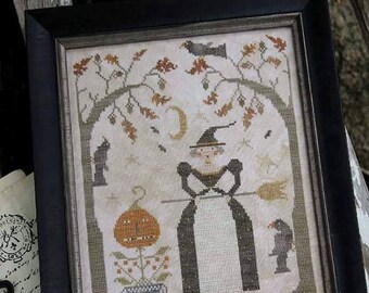 WITH THY NEEDLE Oct. 31st counted cross stitch pattern at thecottageneedle.com Halloween Autumn October Oct. 31 holidays