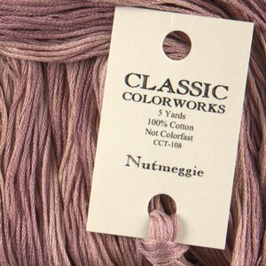 NUTMEGGIE Classic Colorworks hand-dyed embroidery floss cross stitch thread at cottageneedle.com Pearl