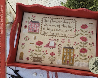 WITH THY NEEDLE When Flowers Blossom counted cross stitch patterns at thecottageneedle.com Spring garden