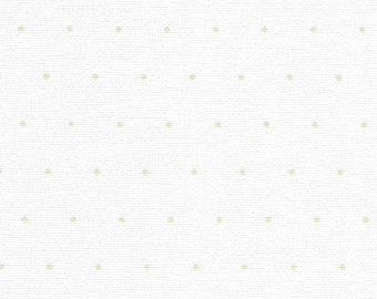 GREEN MiNI DOTS on WHITE 32Z ct. Lugana hand-dyed cross stitch fabric by Zweigart at thecottageneedle.com