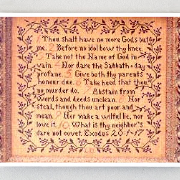 LA-D-DA Commandments counted cross stitch patterns thecottageneedle.com ten 10 commandments bible Moses