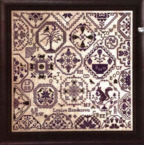 Quaker Halloween Sampler counted cross stitch patterns | Etsy