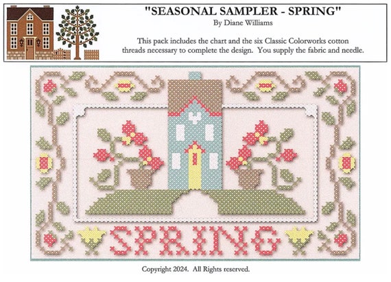 Free Pattern LITTLE HOUSE NEEDLEWORKS Spring Seasonal Sampler