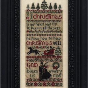 ERICA MICHAELS Ebenezer's Christmas counted cross stitch patterns at thecottageneedle.com Charles Dickens December 25